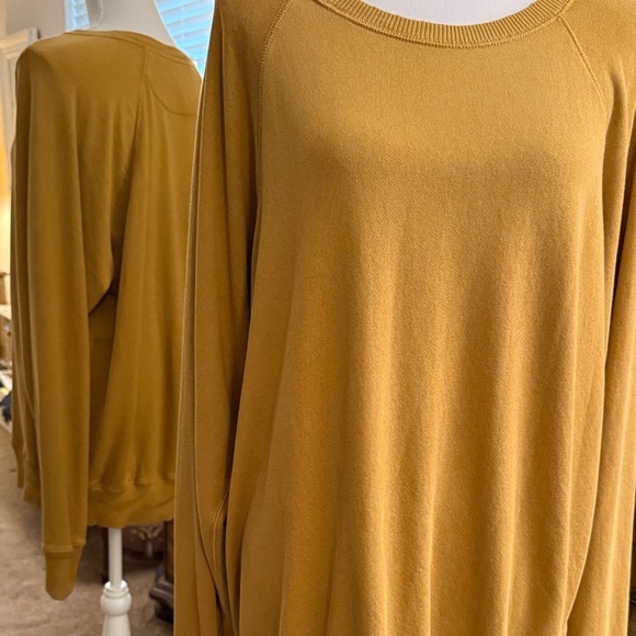 Aerie Mustard Oversized Crew Neck Sweatshirt - Picture 2 of 9